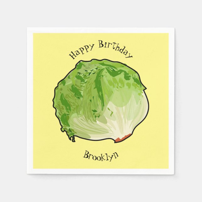 Lettuce cartoon illustration  napkins (Front)