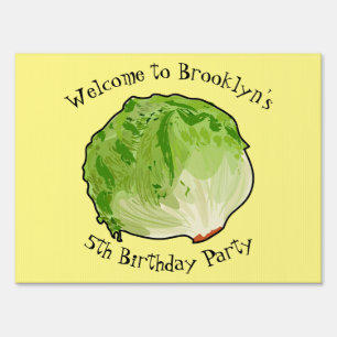 Lettuce cartoon illustration sign