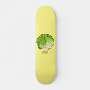 Lettuce cartoon illustration skateboard