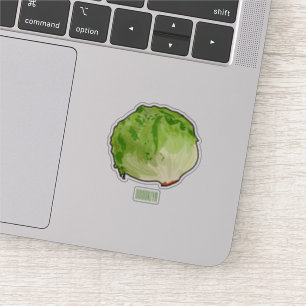 Lettuce cartoon illustration sticker