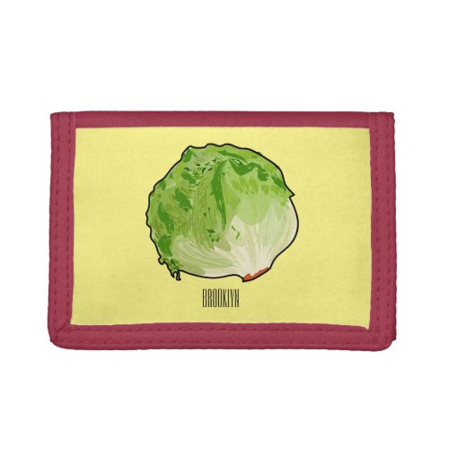 Lettuce cartoon illustration  trifold wallet