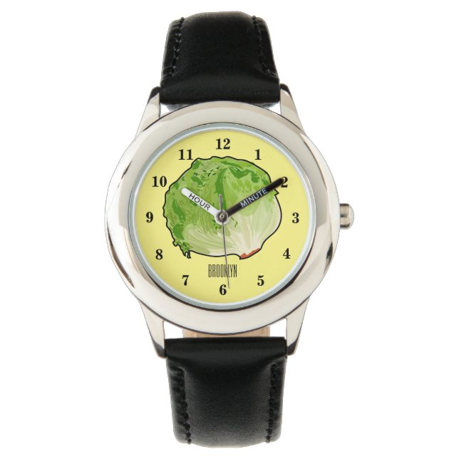 Lettuce cartoon illustration watch (Front)