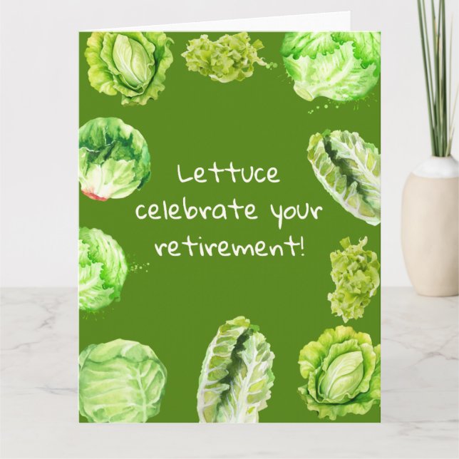 Lettuce Celebrate Funny Retirement Card (Front)