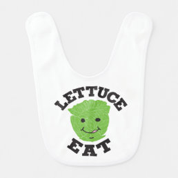 Lettuce Eat Funny Quotes Art Lettuce Art Design Baby Bib