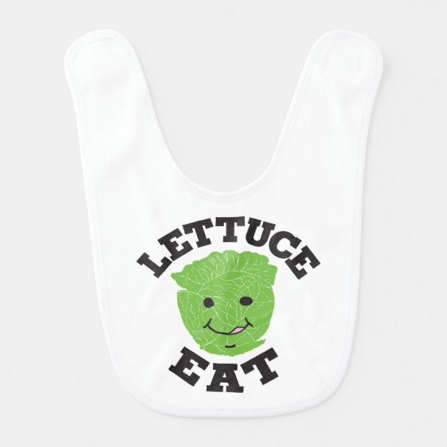 Lettuce Eat Funny Quotes Art Lettuce Art Design Baby Bib (Front)
