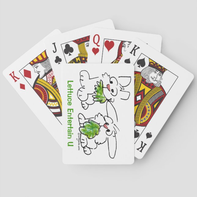 Lettuce Entertain U Cartoon Bunny Rabbits Poker Cards (Back)