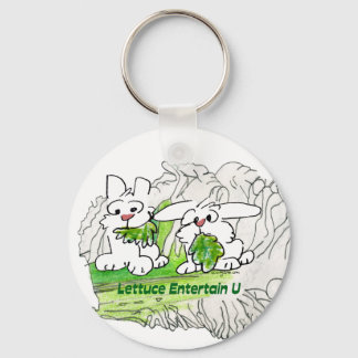 Lettuce Entertain U Cartoon Rabbits Keychain
