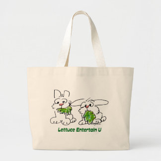 Lettuce Entertain U Cartoon Rabbits Large Tote Bag