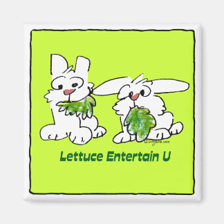 Lettuce Entertain U Cartoon Rabbits Magnet
