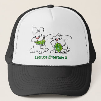 Lettuce Entertain U Cartoon Rabbits Trucker Hat