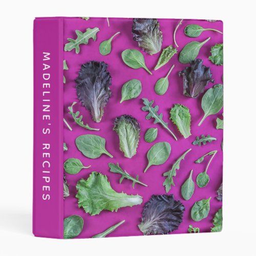 Lettuce Greens on Purple  Add Your Name Mini Binder