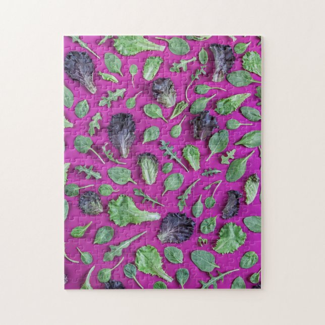 Lettuce Greens on Purple Jigsaw Puzzle (Vertical)
