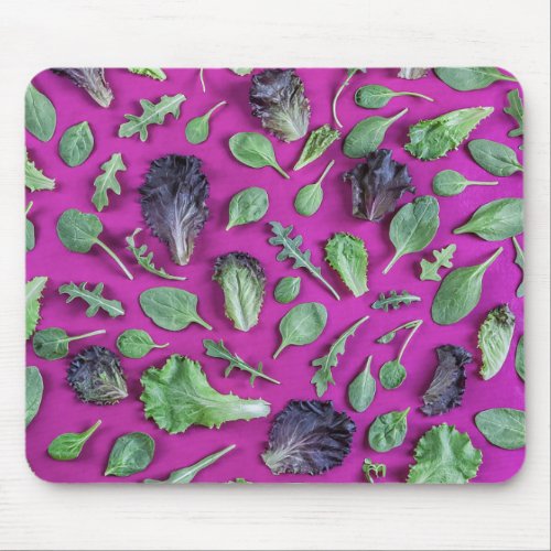 Lettuce Greens on Purple Mouse Pad