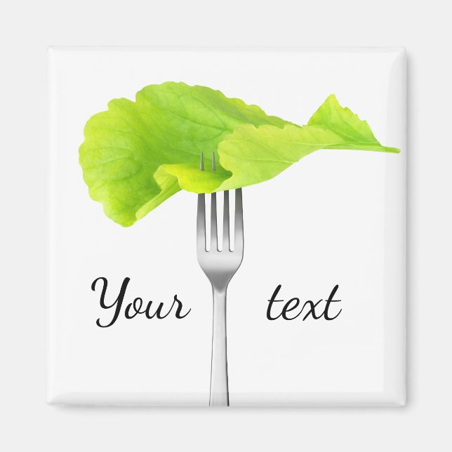 Lettuce leaf on a fork magnet (Front)