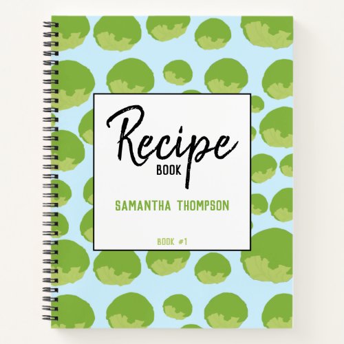 Lettuce Pattern Recipe Blank Cookbook Notebook