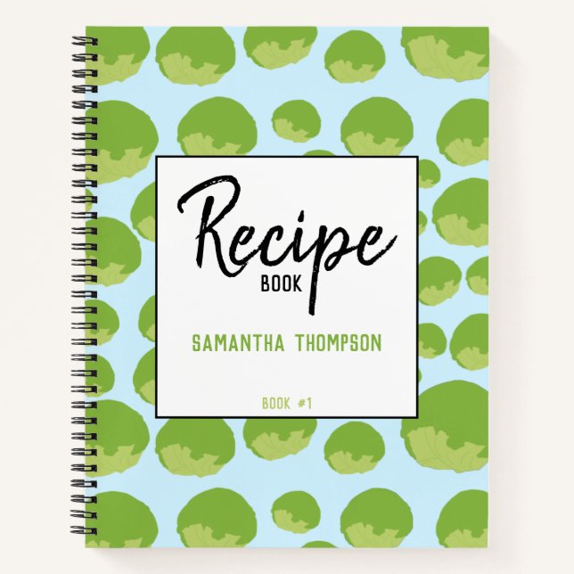 Lettuce Pattern Recipe Blank Cookbook Notebook (Front)