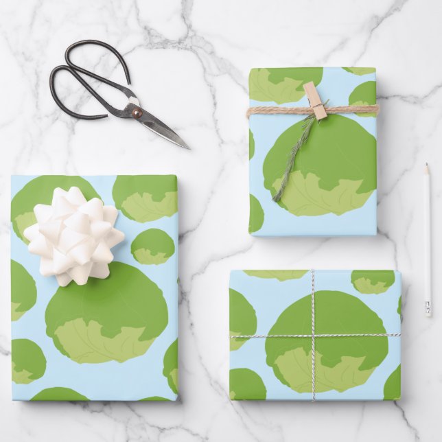 Lettuce Pattern Wrapping Paper Sheets (Front)