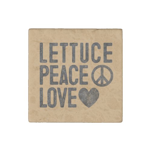 Lettuce Peace and Love Stone Magnet