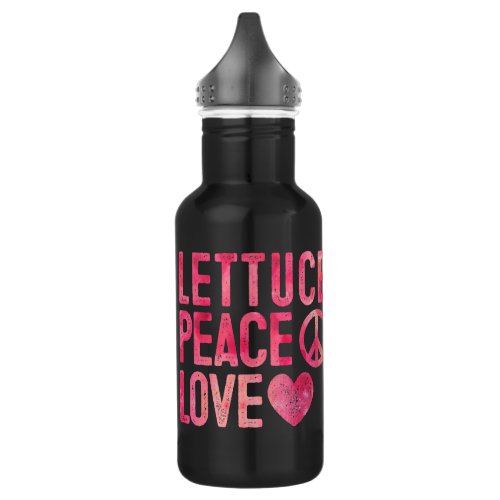 Lettuce Peace Love Stainless Steel Water Bottle