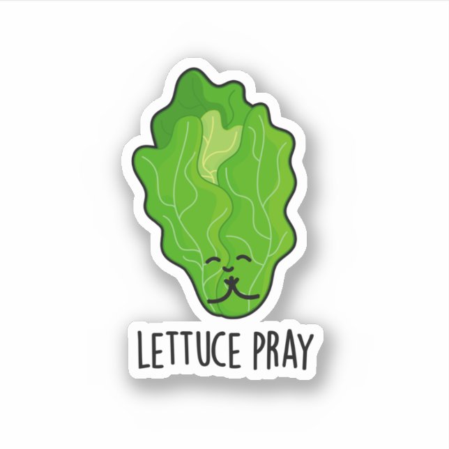 Lettuce Pray Funny Veggie Pun  Sticker (Front)