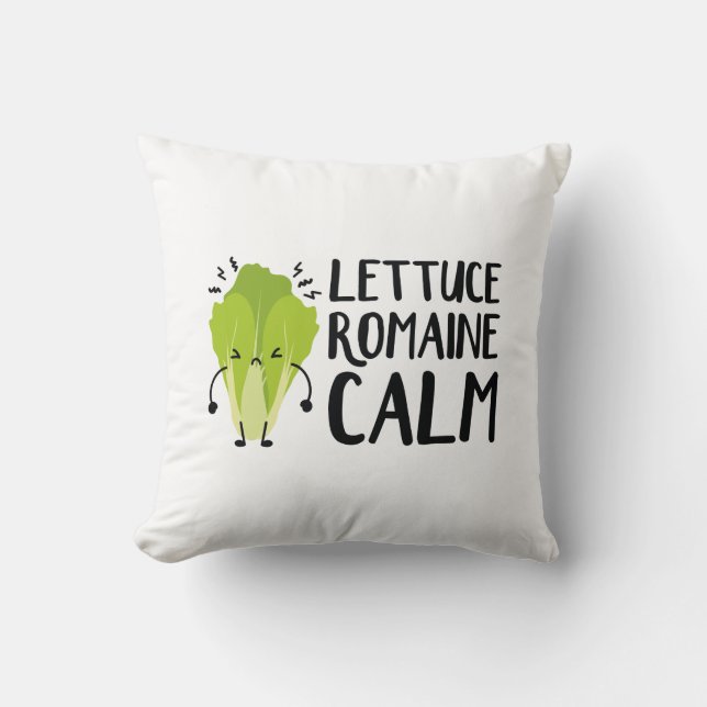 Lettuce Romaine Calm Throw Pillow (Front)