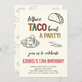 Lettuce Taco 'bout a Party Birthday Invitation