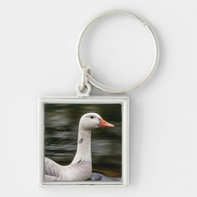 Leucistic Canadian Goose Keychain (Front)