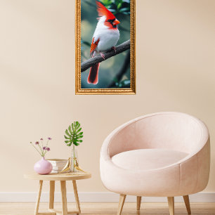 Leucistic cardinal poster
