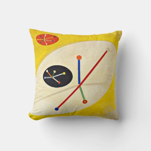 Leuk 5 abstract painting by Moholy_Nagy Throw Pillow