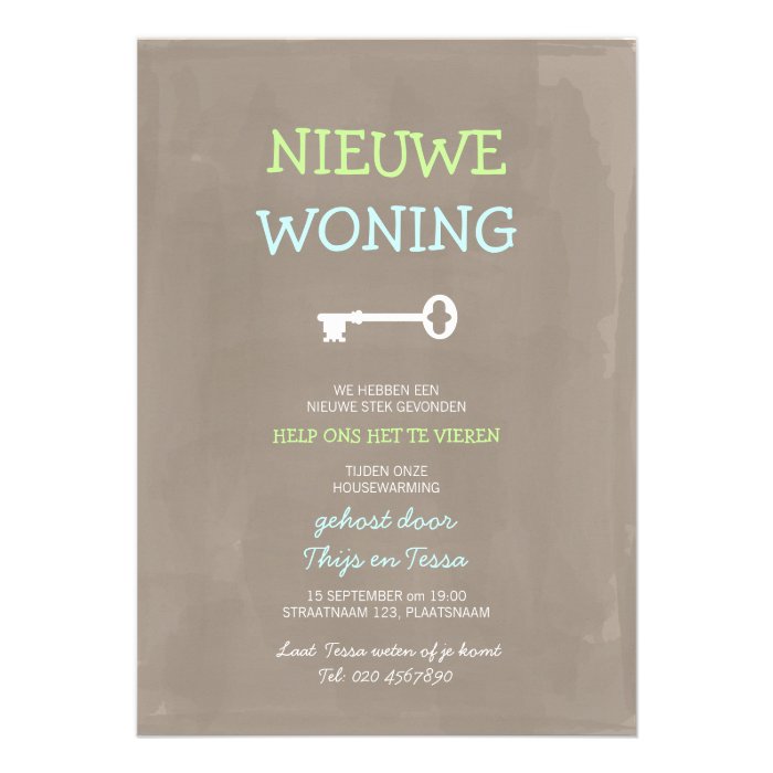 Leuke uitnodiging housewarming party custom invitation