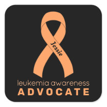 Leukemia Advocate Black Square Sticker