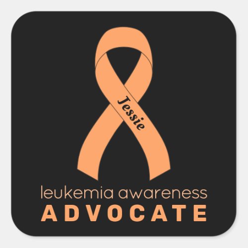 Leukemia Advocate Black Square Sticker