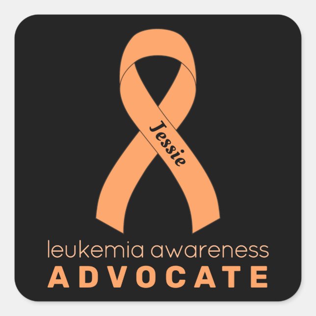 Leukemia Advocate Black Square Sticker (Front)
