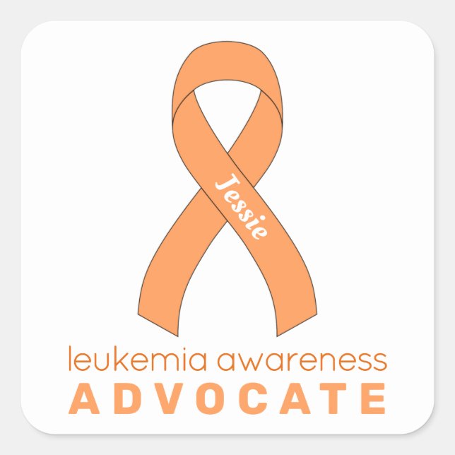 Leukemia Advocate White Square Sticker (Front)