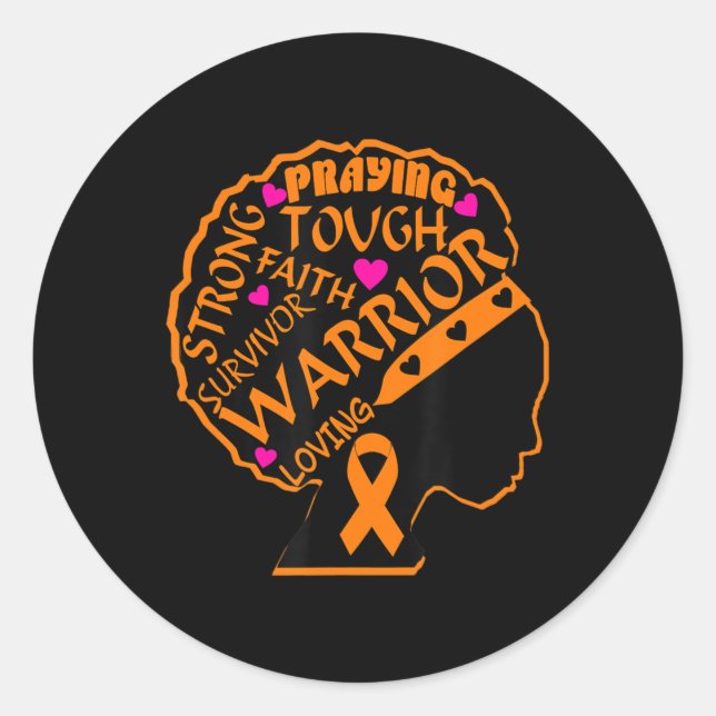 Leukemia Awareness African American Women Black Mo Classic Round Sticker (Front)