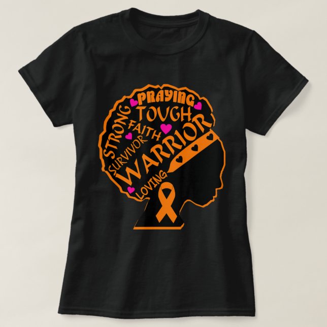 Leukemia Awareness African American Women Black Mo T-Shirt (Design Front)