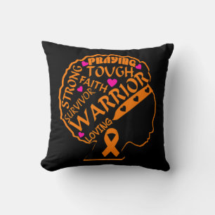 Leukemia Awareness African American Women Black Mo Throw Pillow