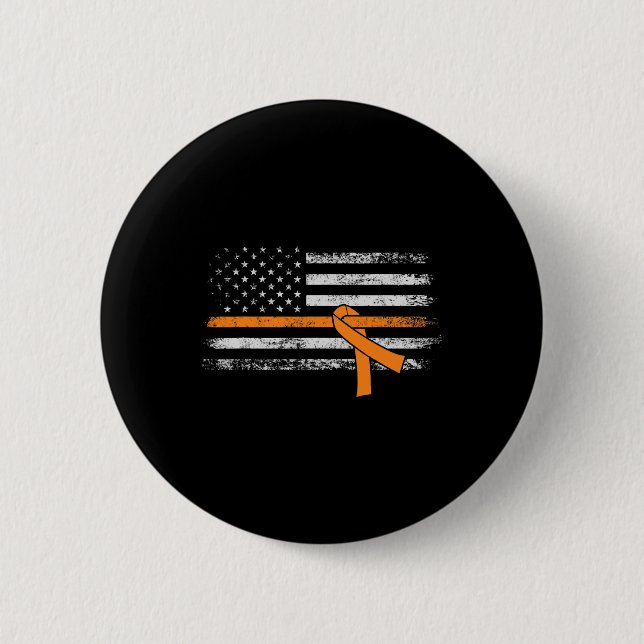 Leukemia Awareness American Flag  Button (Front)