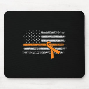 Leukemia Awareness American Flag  Mouse Pad