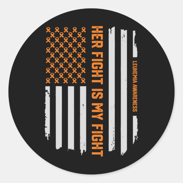 Leukemia Awareness American Flag Tee Gift  Classic Round Sticker (Front)