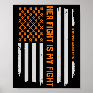 Leukemia Awareness American Flag Tee Gift Poster