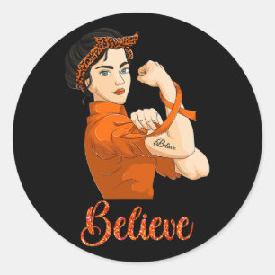 Leukemia Awareness Believe Classic Round Sticker
