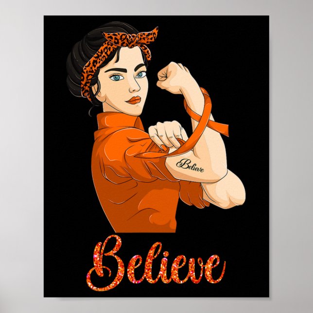 Leukemia Awareness Believe  Poster (Front)