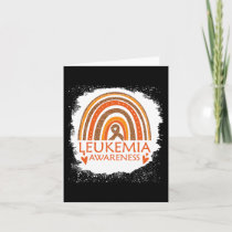 Leukemia Awareness Bleached Rainbow Orange Ribbon  Card