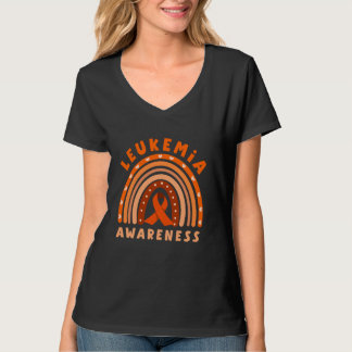 Leukemia Awareness Bleached Rainbow Orange Ribbon  T-Shirt