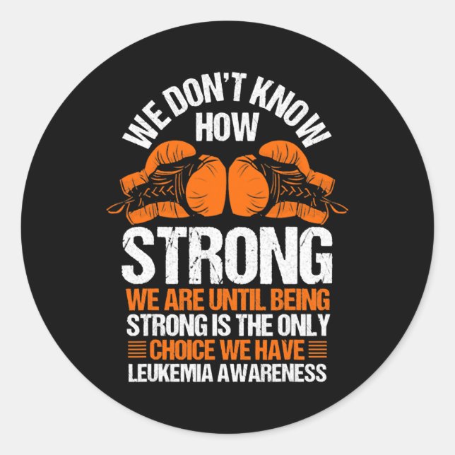 Leukemia Awareness Blood Cancer Orange Ribbon  Classic Round Sticker (Front)