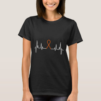 Leukemia Awareness Blood Cancer Orange Ribbon Hear T-Shirt