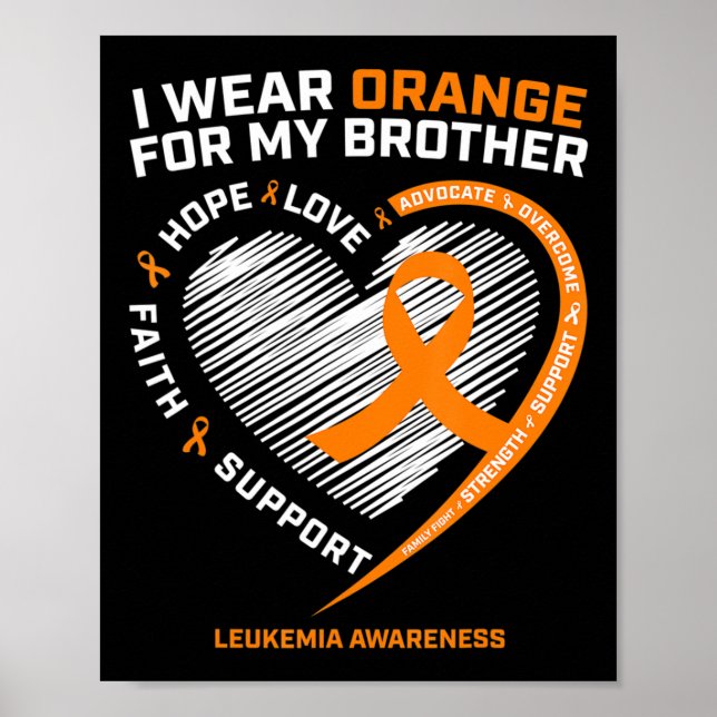 Leukemia Awareness Brother Gifts Kids Leukemia Poster (Front)