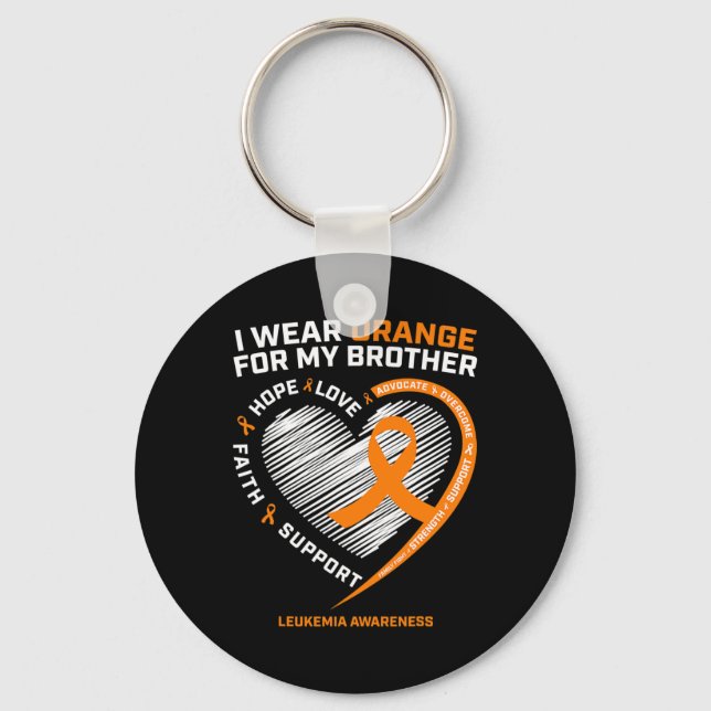 Leukemia Awareness  Brother Kids Leukemia Awarenes Keychain (Front)