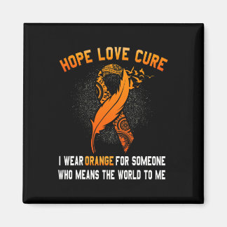 Leukemia Awareness Cancer Orange Ribbon Family Sup Magnet